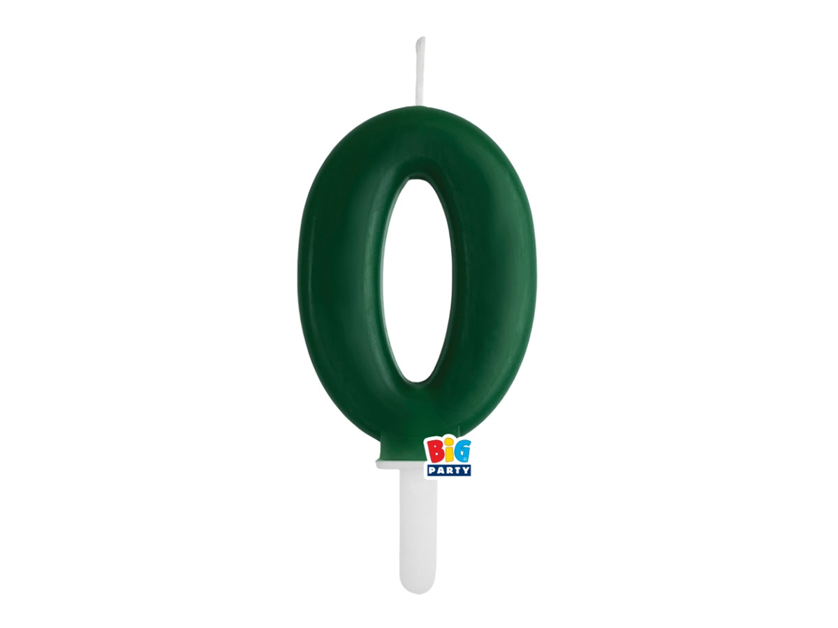Candelina numero 0 di Cera Tiny Plump Verde Foresta 7cm