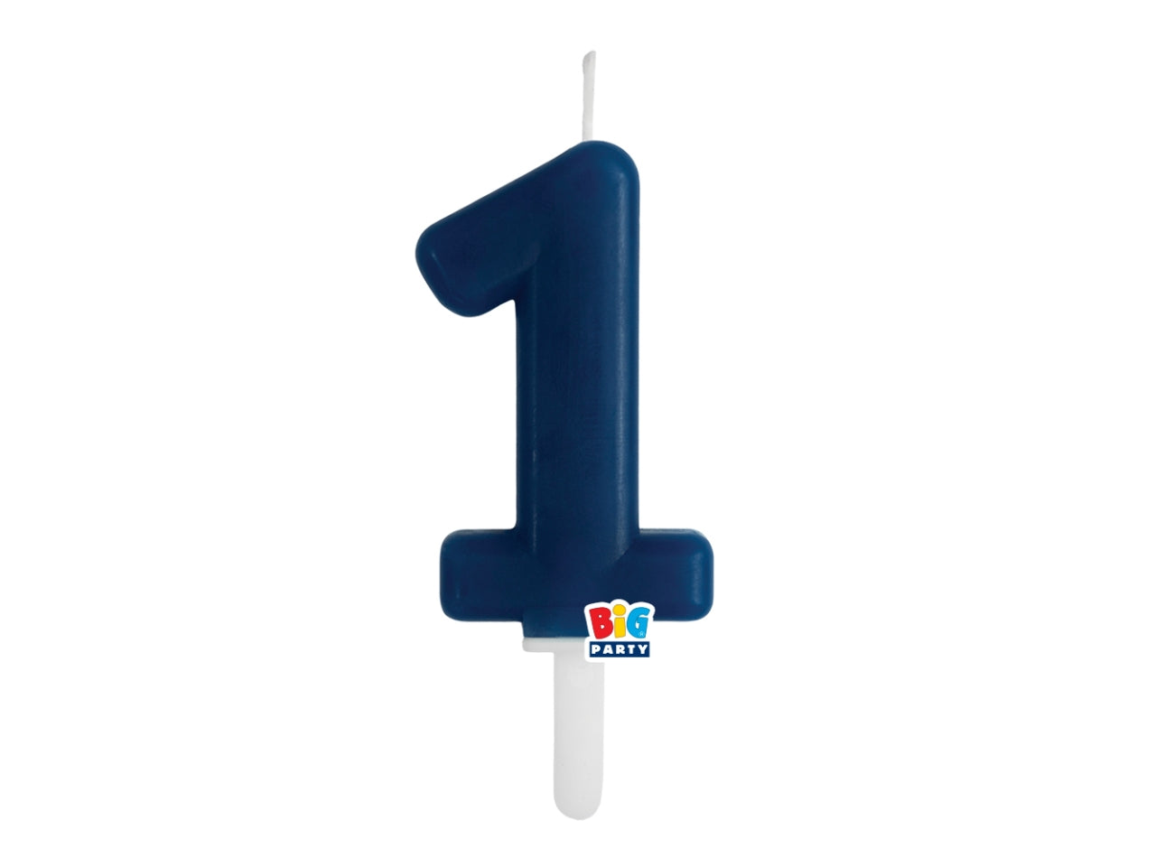 Candelina numero 1 di Cera Tiny Plump Blu Navy 7cm