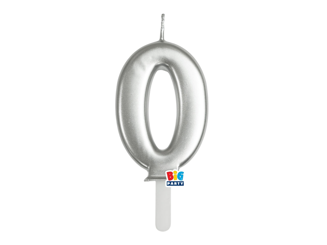 Candelina numero 0 di Cera Tiny Plump Argento Metal 7cm