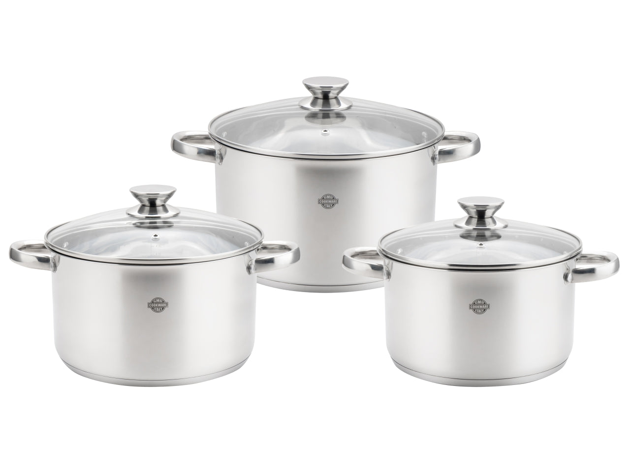 Divinox casseruole 22/24/26cm con coperchio inox 18/10 set da 6 casseruole