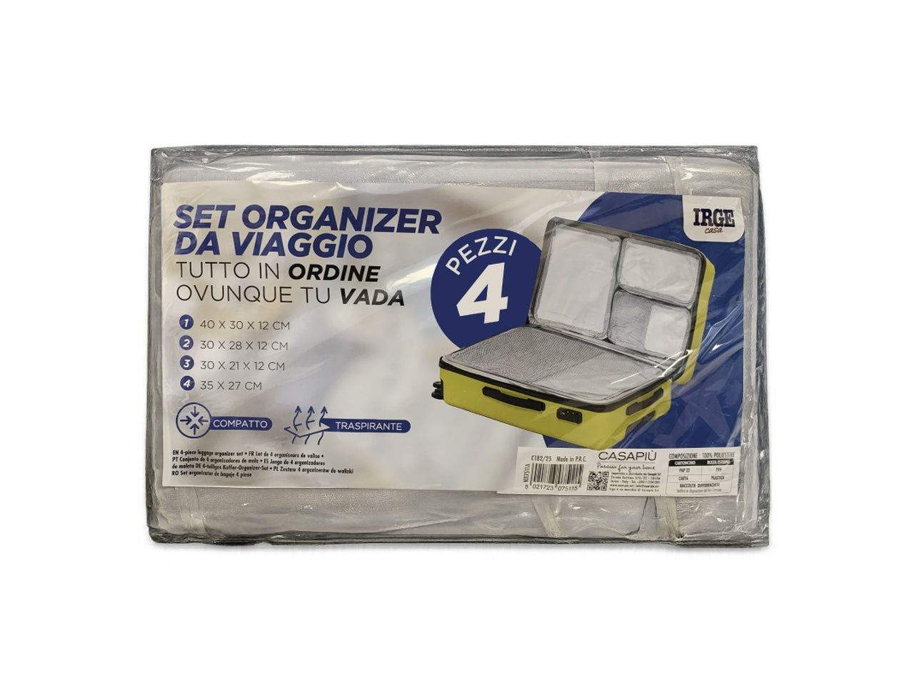 Set organizer viaggio 4 pezzi