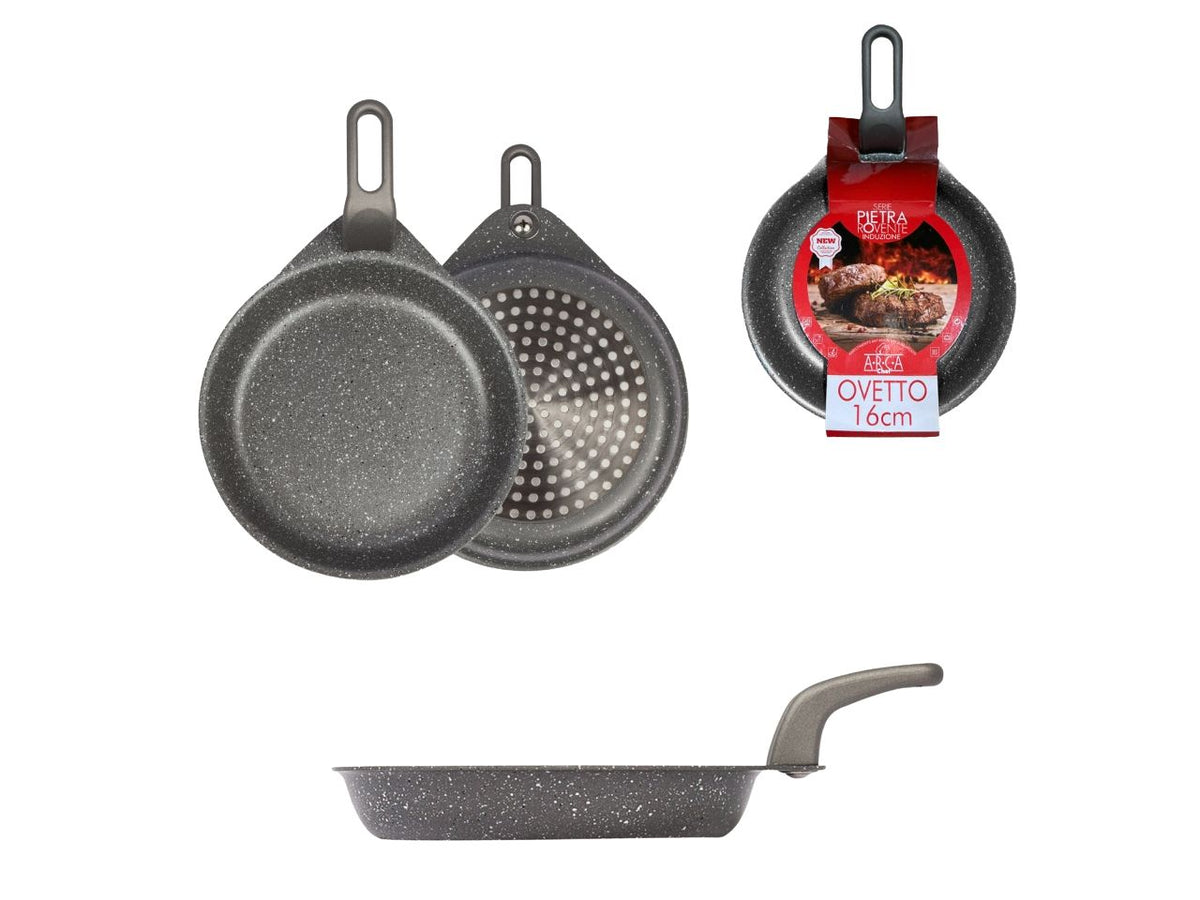 Padella 17cm linea Pietra Rovente in alluminio, fondo per cottura piani induzzione