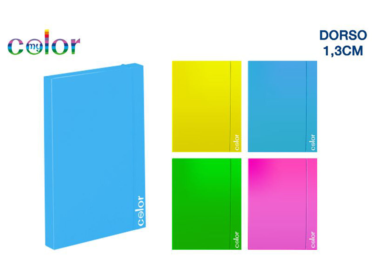 Cartellina a4 con elastico 200gr d.1,3 fluo