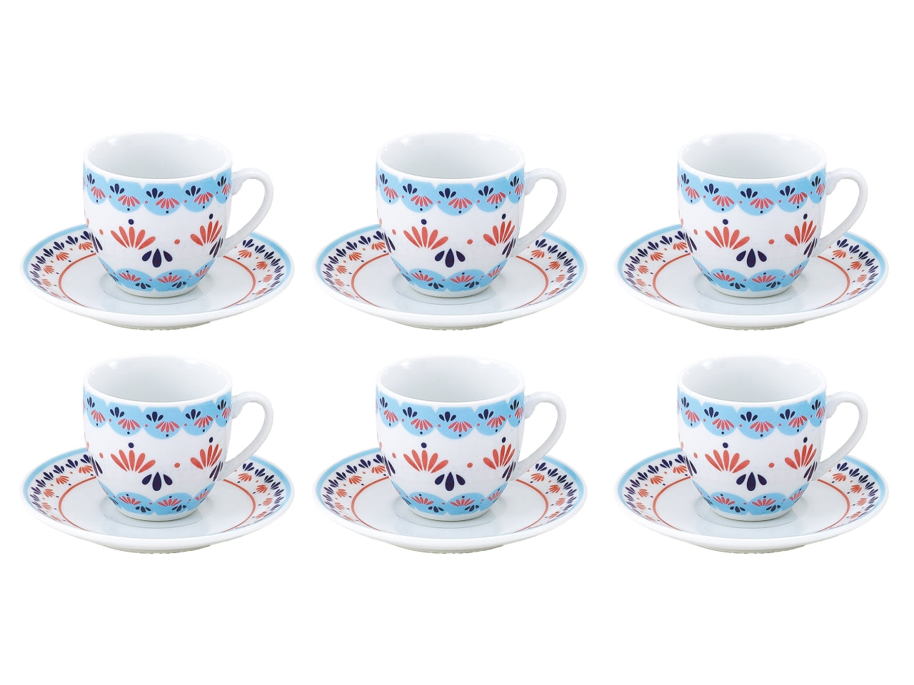 Grace4 set caffe' con piatto set da 6 tazze