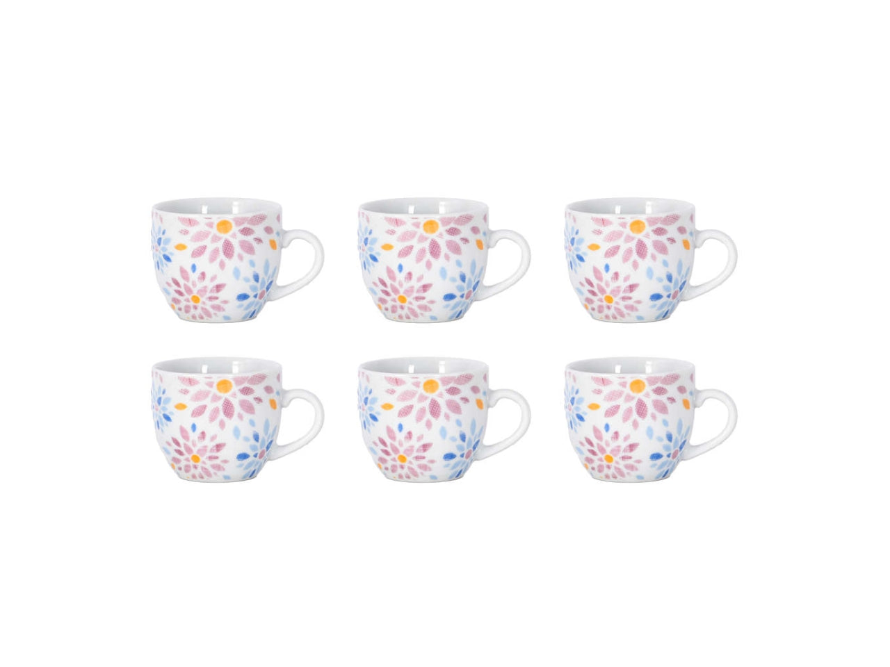 Saint tropez set caffe' senza piatto set da 6 tazze
