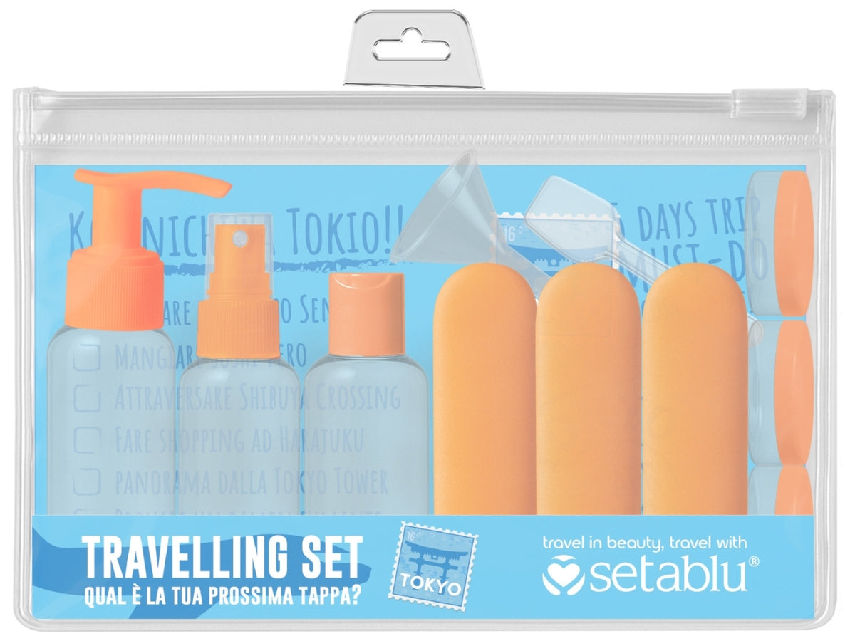 Kit flaconi da viaggio 11 pezzi etichette