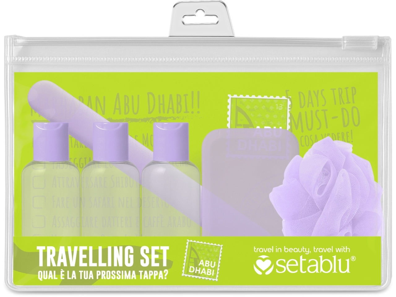 Kit flaconi da viaggio 6 pezzi etichette