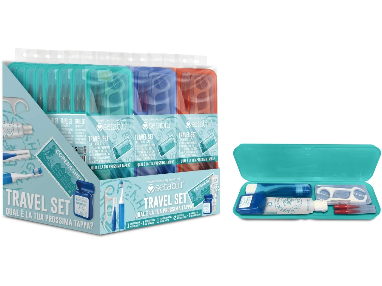Set travel spazzolino dentifricio