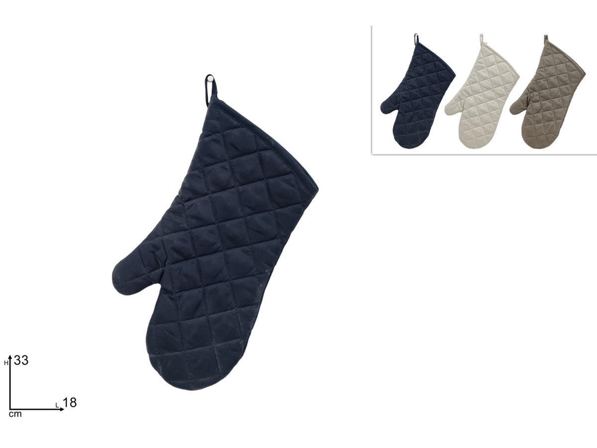 Guanto da forno in tessuto 33cm in 3 colori assortiti