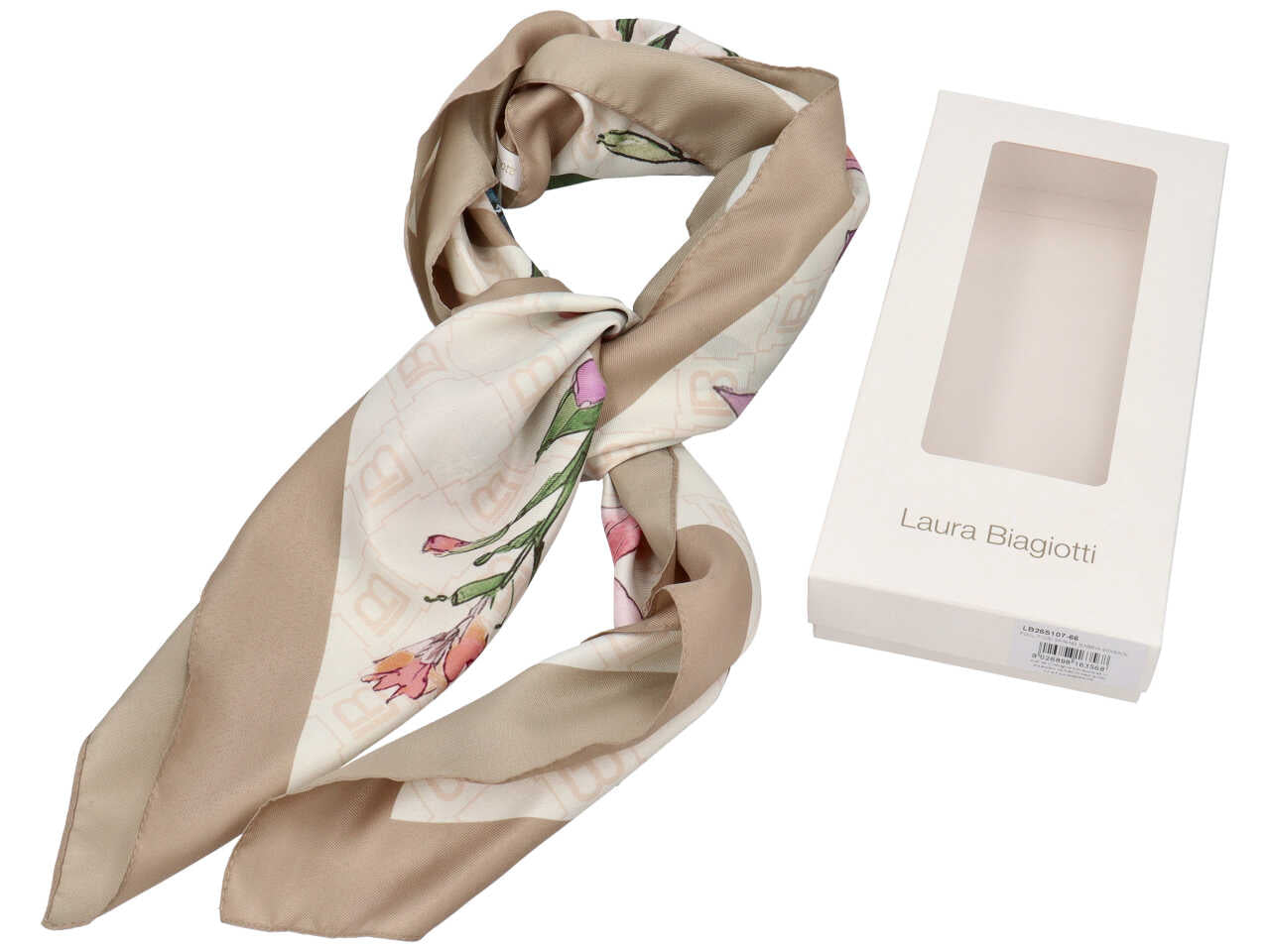 Foulard fiori spring sabbia 90x90cm