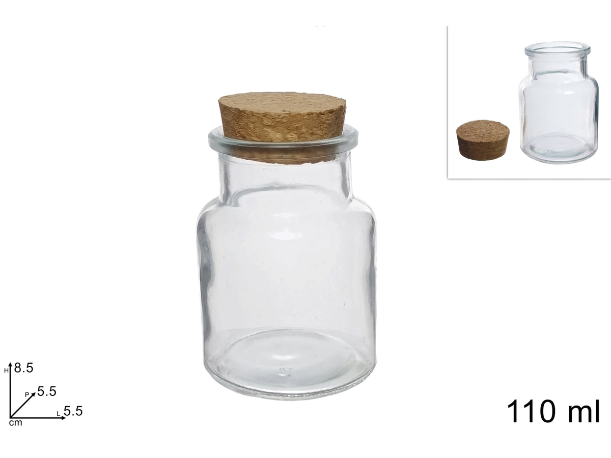 Bottiglia vetro 110ml con tappo in sughero
