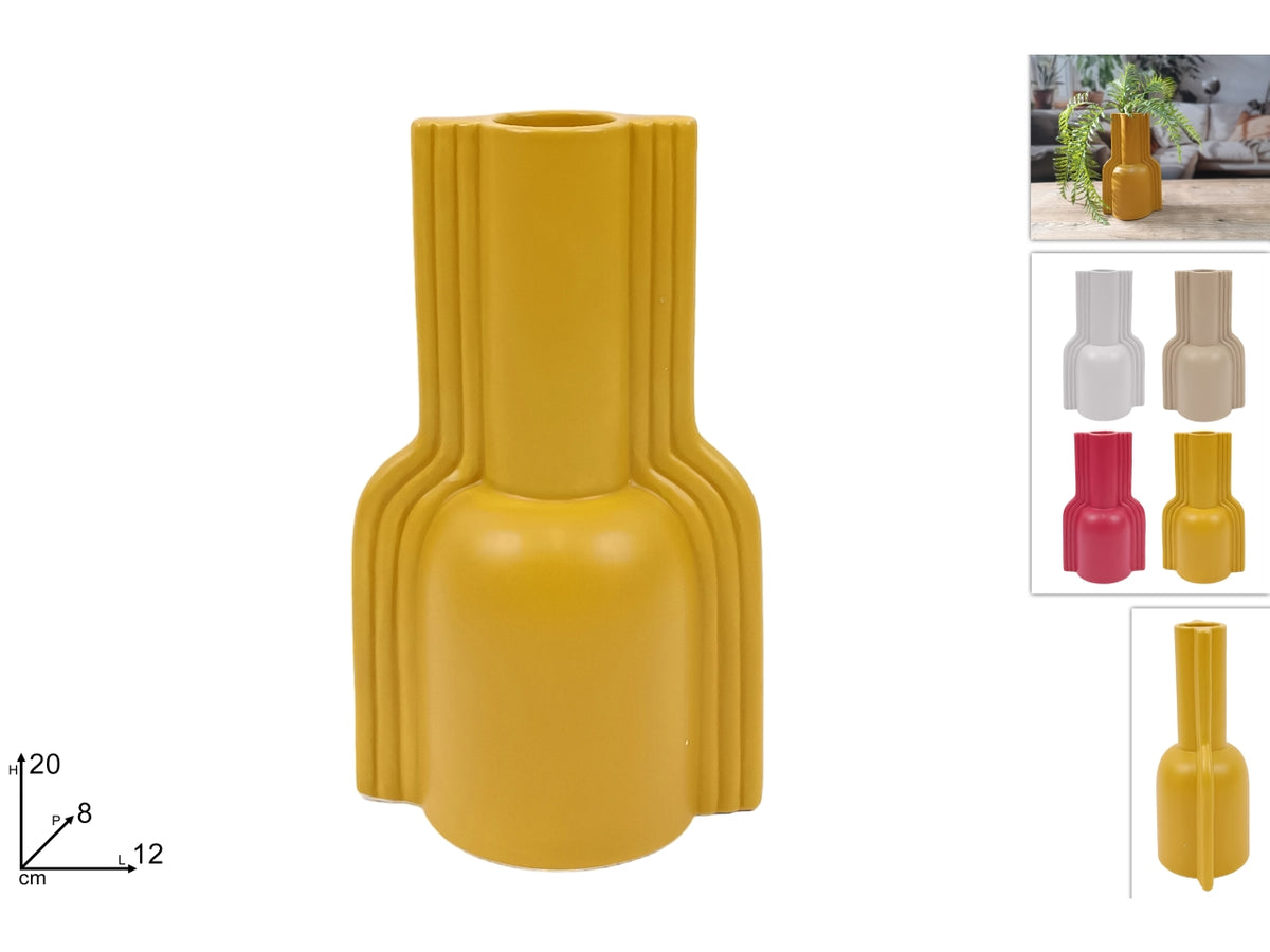 Vaso in ceramica 20cm in 4 colori assortiti