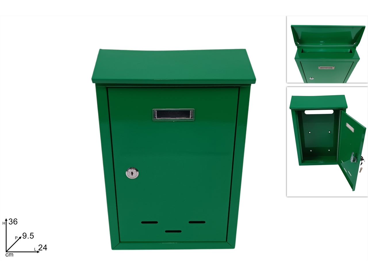 Cassetta per posta 36x24x9,5cm verde