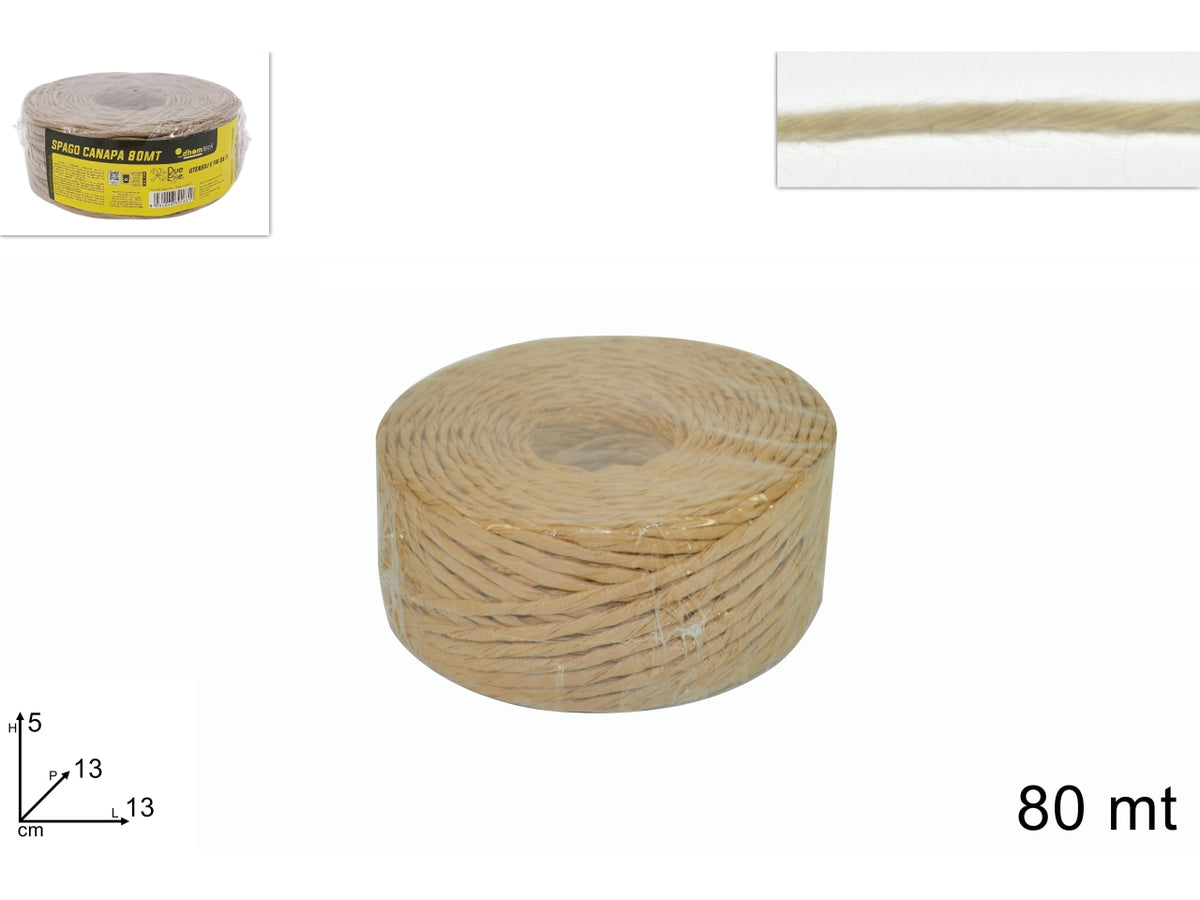 Spago in canapa rotolo 80mt
