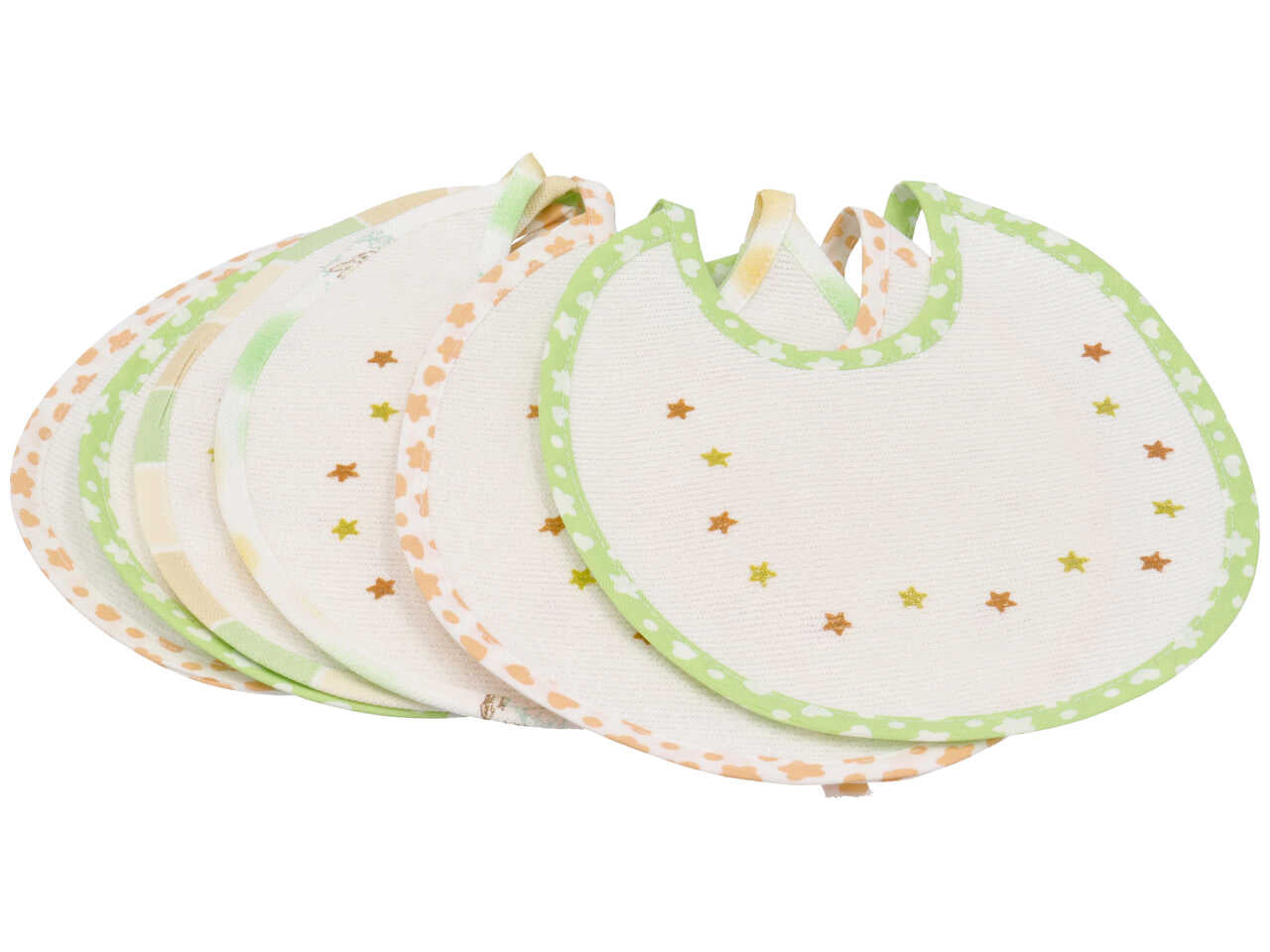 Bavetta pastello stelline set da 6 bavette