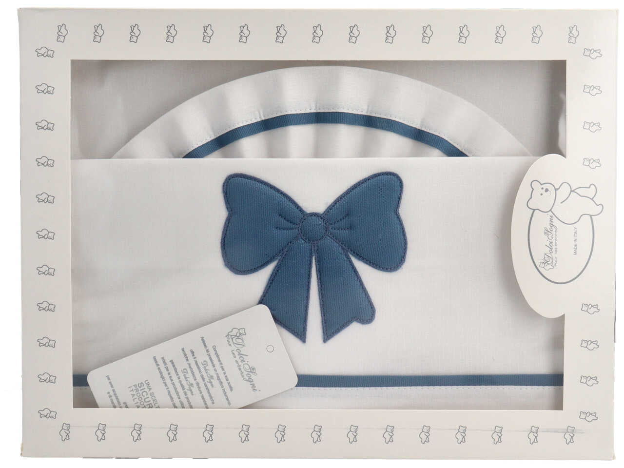 Set lenzuola culla ricamato carta da zucchero