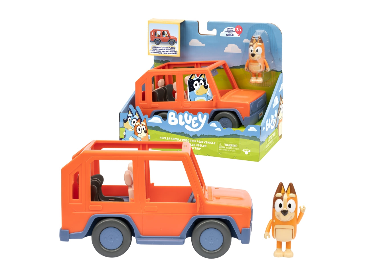 Bluey jeep c/chilli 25x20x13cm