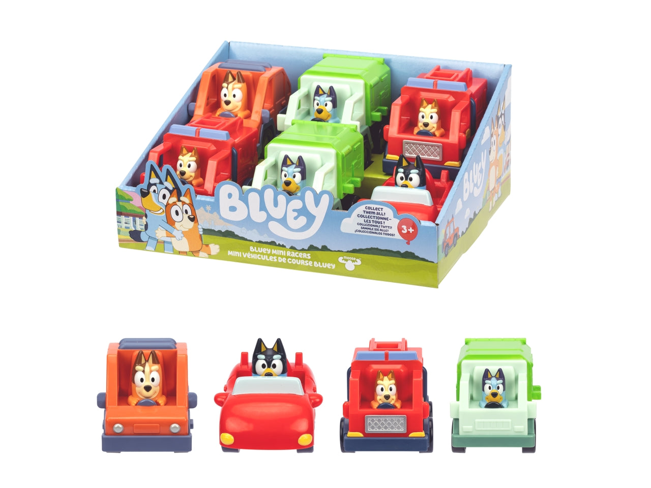 Bluey mini racers ast cdu 6pz 6x7x10cm