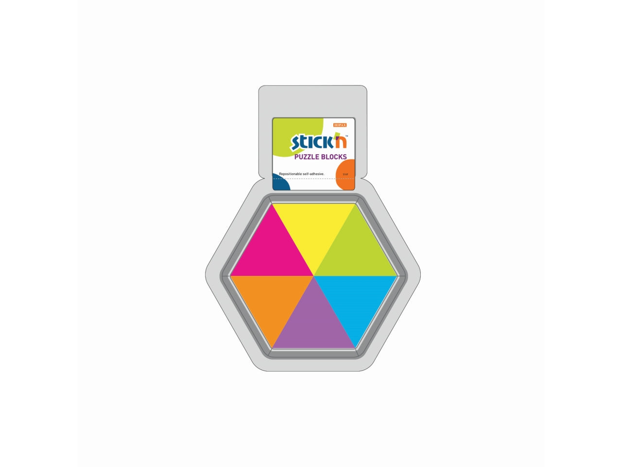 Notes cubo puzzle 150foglietti colorati adesivi triangolari