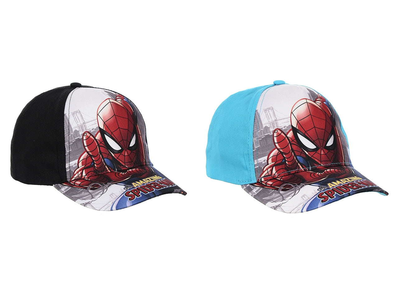 Spiderman cappello con visiera taglie 52 e 54 in colori assortiti