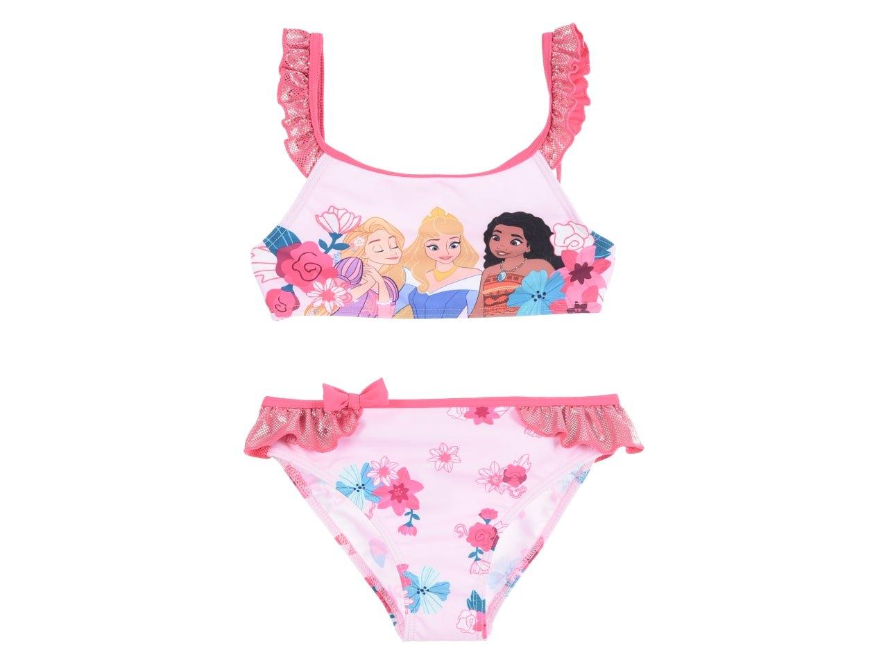 Principesse costume mare bikini taglie dalla 3 alla 8 anni fucsia