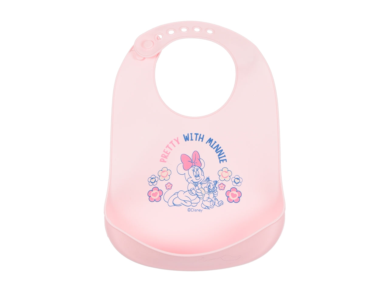 Minnie bavetta in silicone rosa chiaro 30x23cm