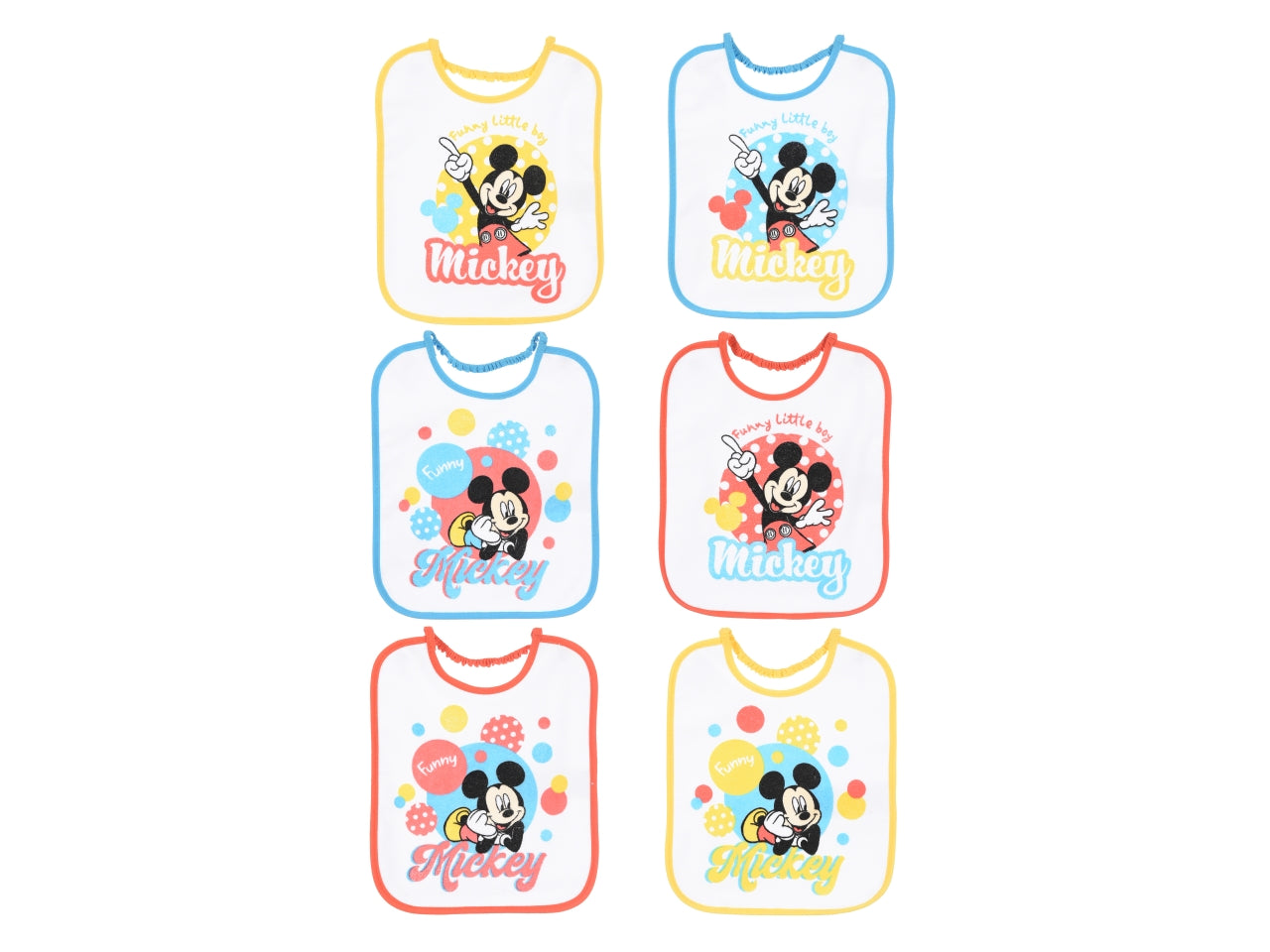 Mickey set 6 bavette 27x22,5cm assortite $