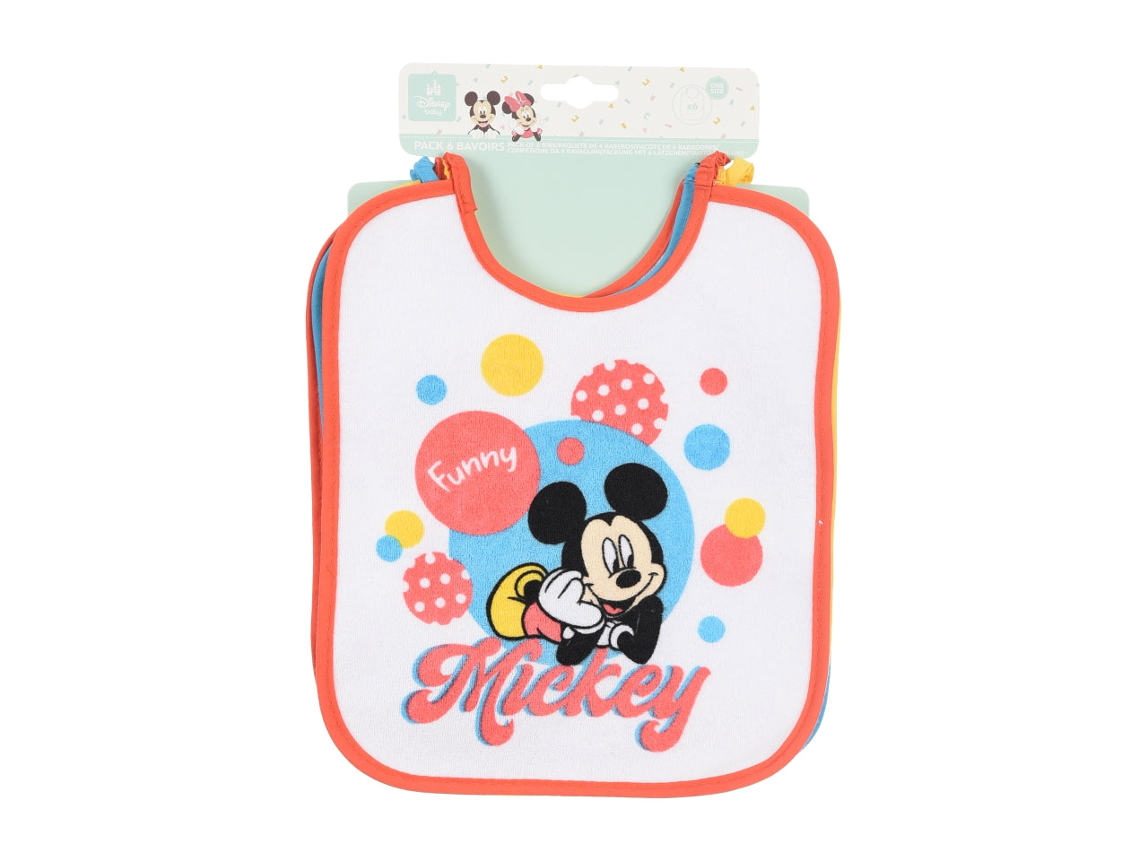 Mickey set 6 bavette 27x22,5cm assortite $