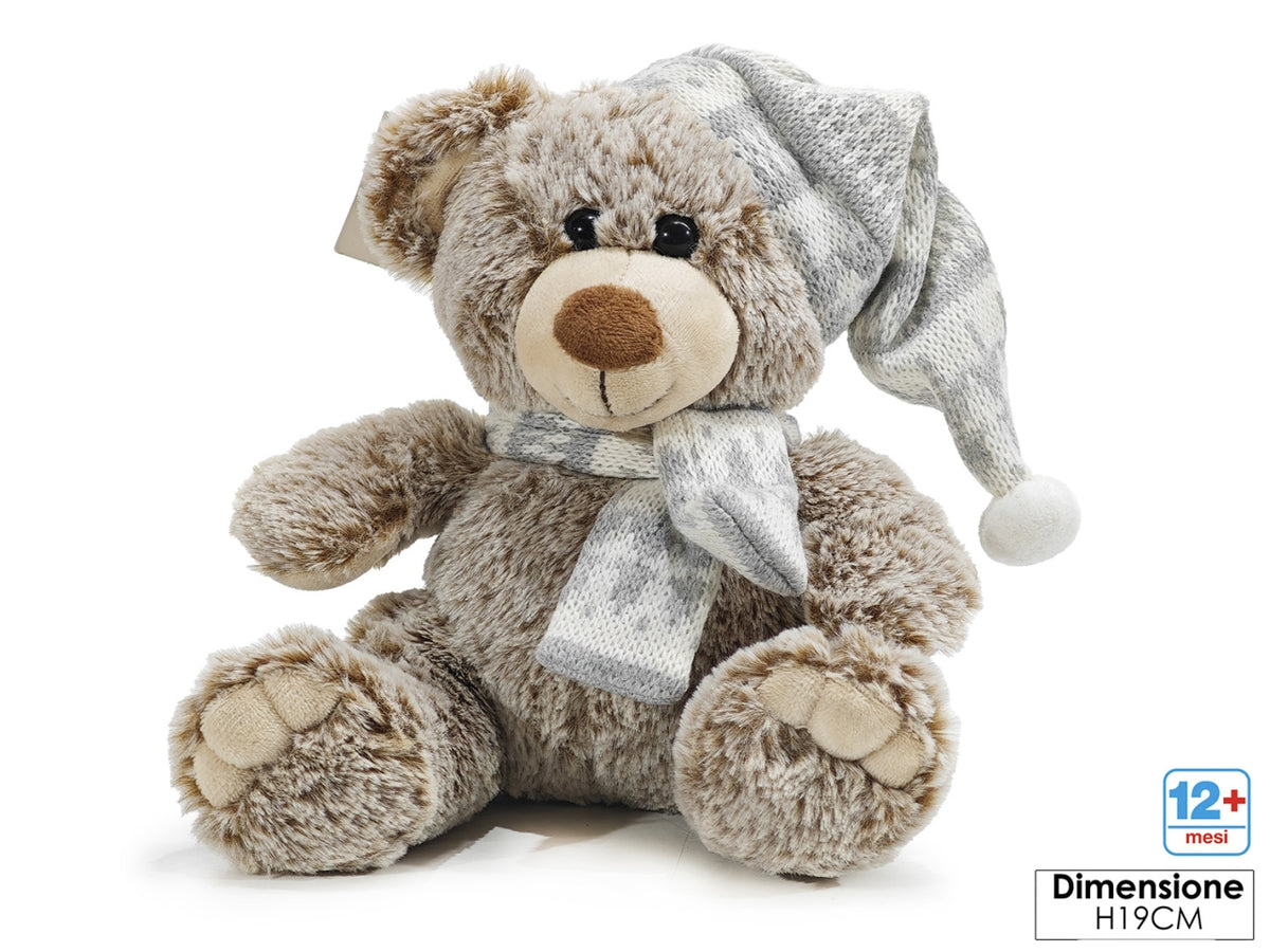 Peluche morbidosi orso h19cm grigio
