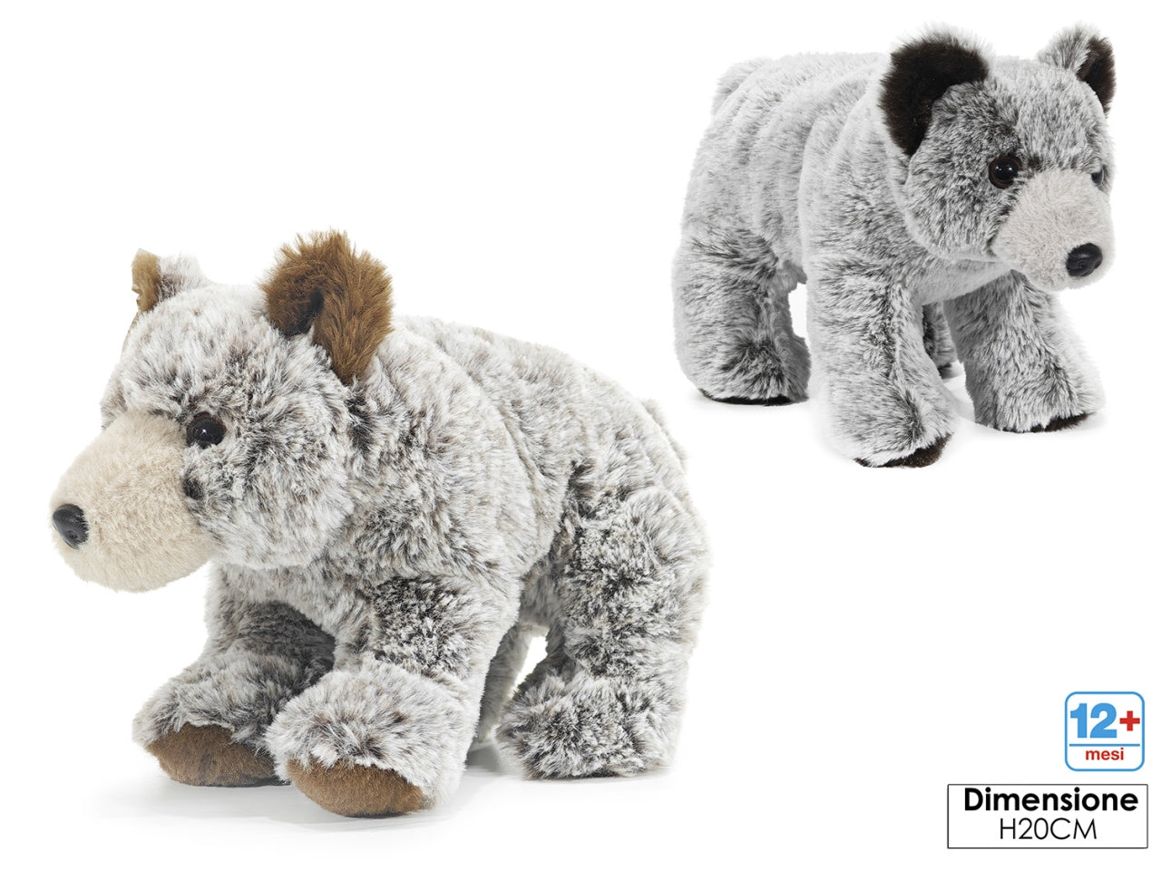 Peluche morbidosi orso polare h20cm 2assortiti