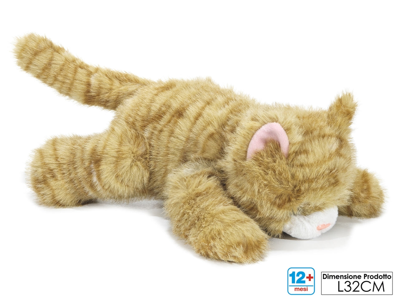 Peluche gatto steso 32x23xh18cm