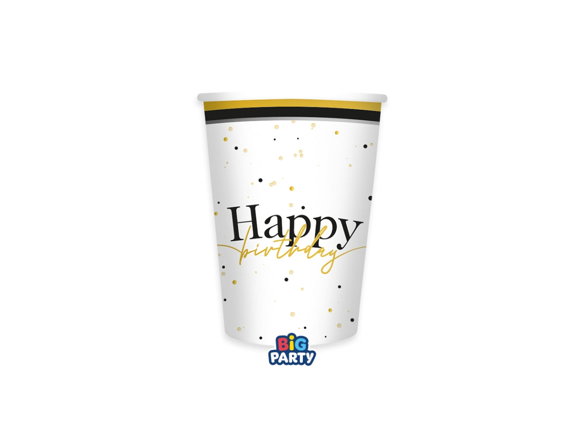 Bicchieri 250cc happy birthday prestige set da 6 bicchieri