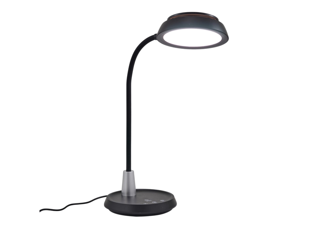 Lampada led da tavolo Double Circle nera