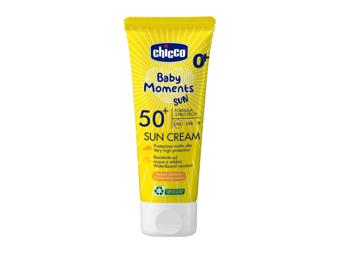 Chicco crema solare Baby Moments sun spf 50+ tubo da 75ml