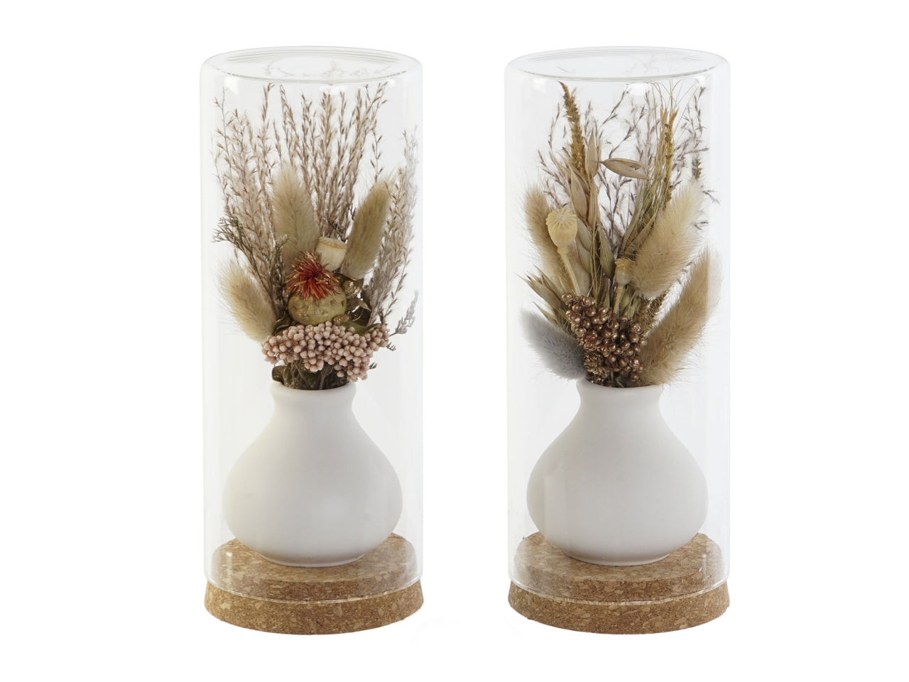 Decorazione fiore secco 8,5x8,5x20cm in 2 assortimenti