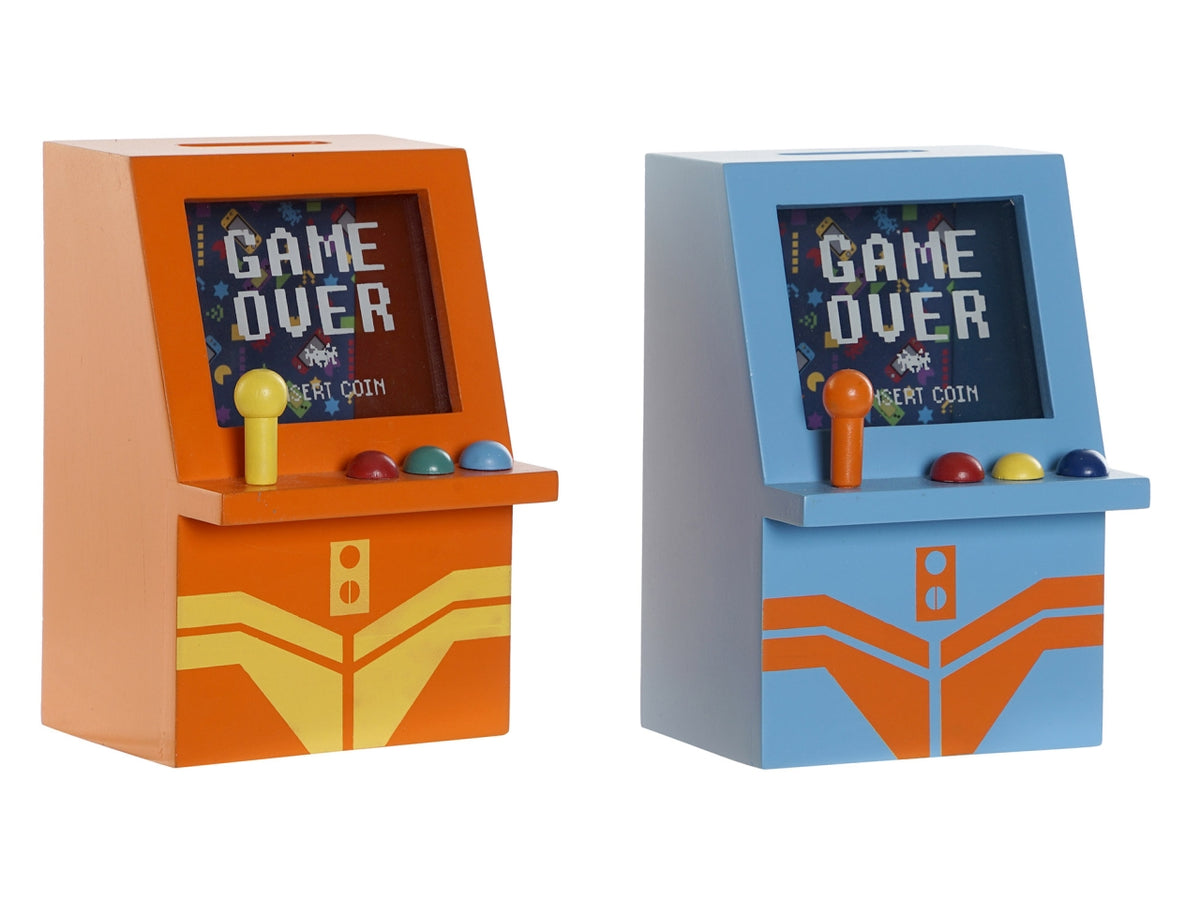 Salvadanaio mdf 11x17x10,5cm game over in 2 assortimenti