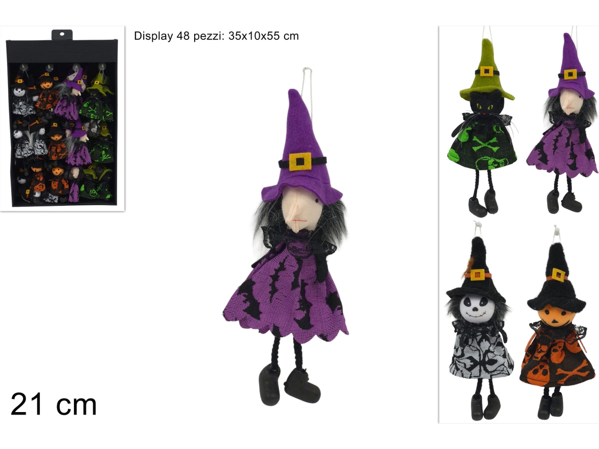 Appendino bambolina Halloween 21cm in 4 soggetti assortiti