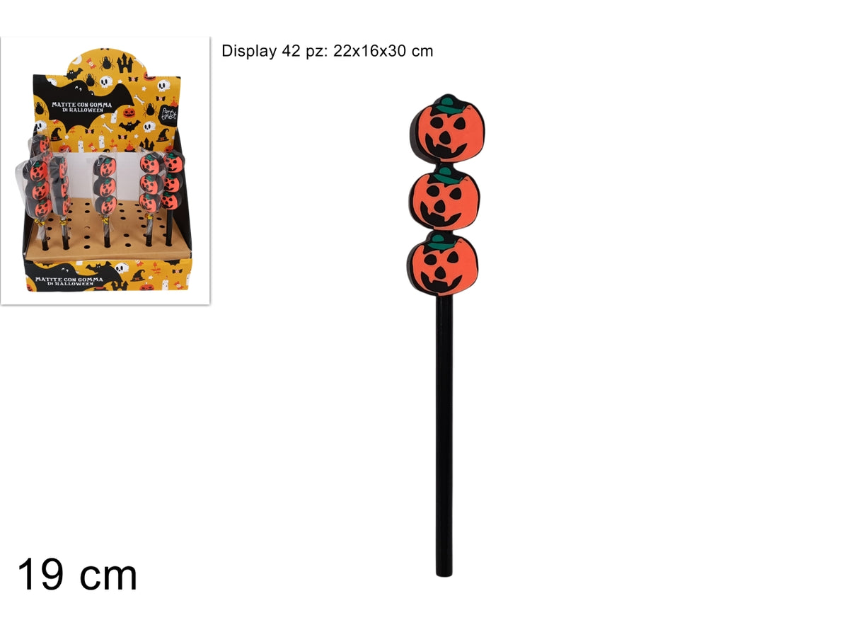 Matita Halloween 19cm con 3 zucche