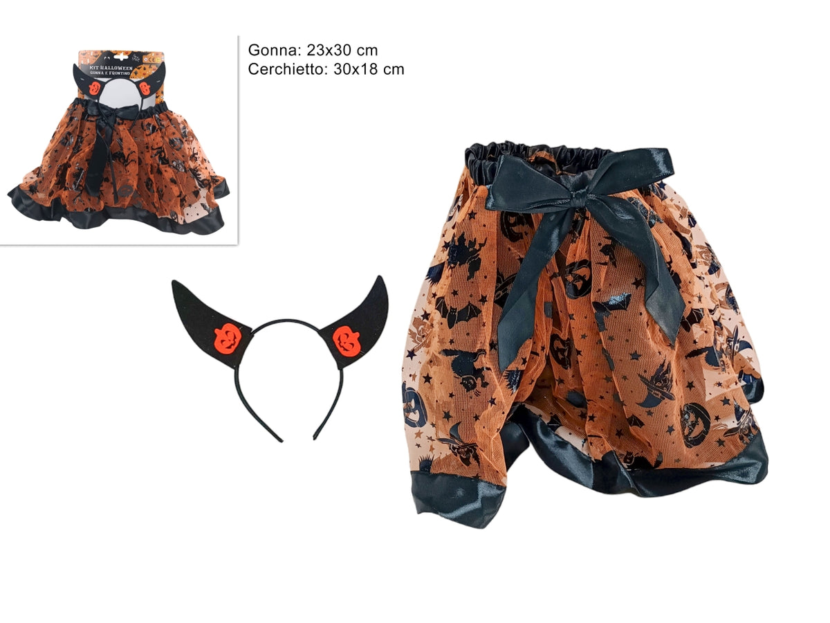 Gonnellino Halloween con cerchietto