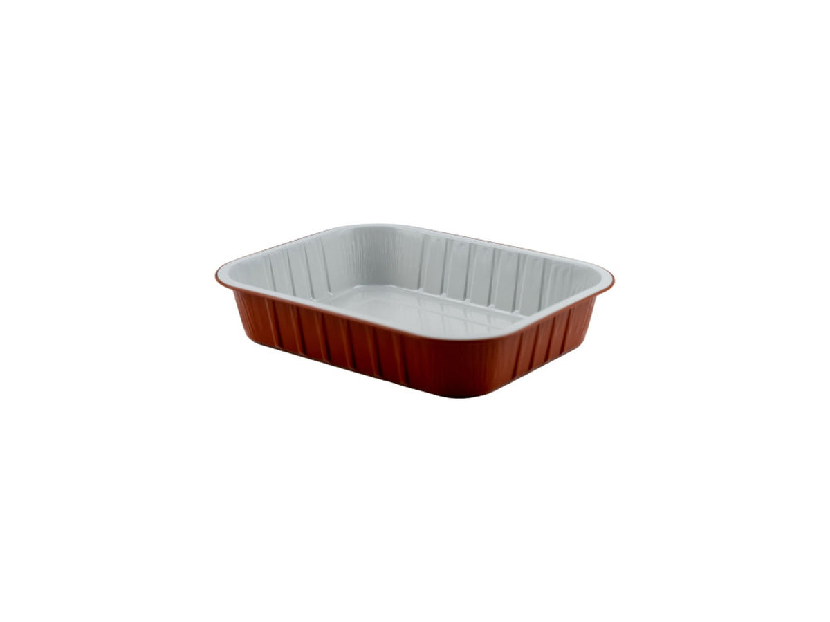 Contenitore di alluminio la tiella terracotta 4 porzioni 3 pezzi
