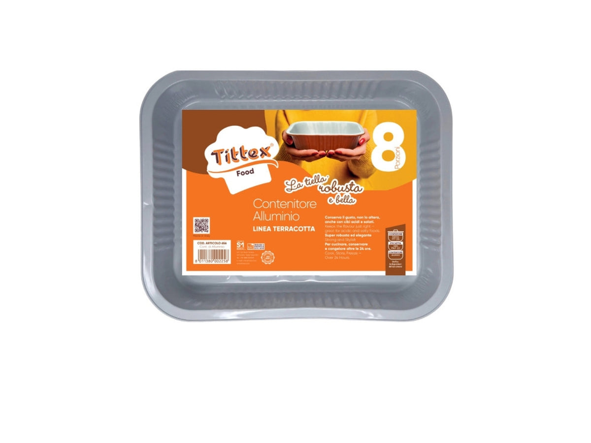 Contenitore di alluminio la tiella terracotta 8 porzioni 1 pezzi