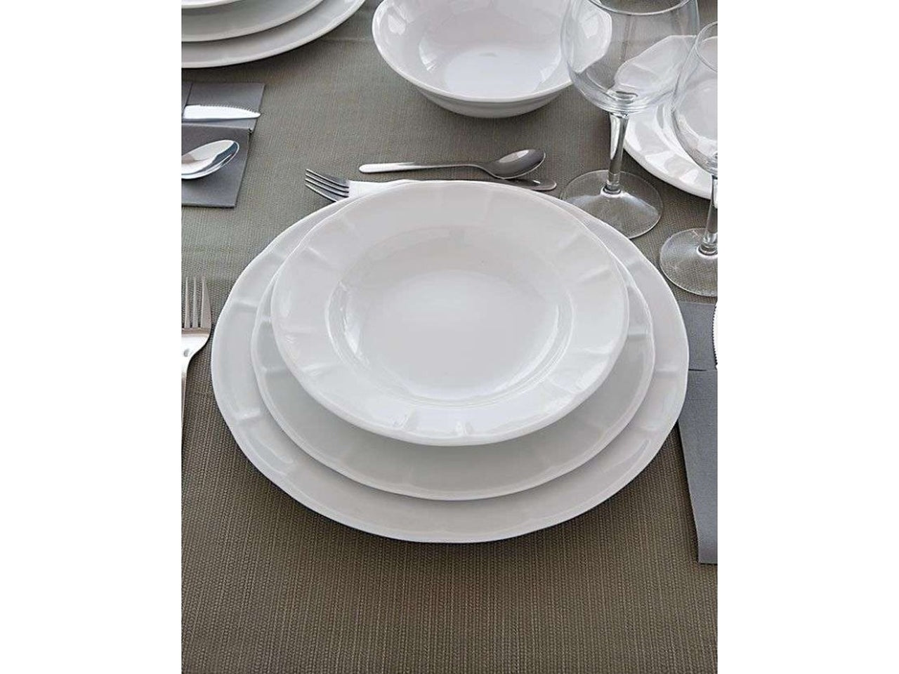 Londra piatto piano 26cm bianco