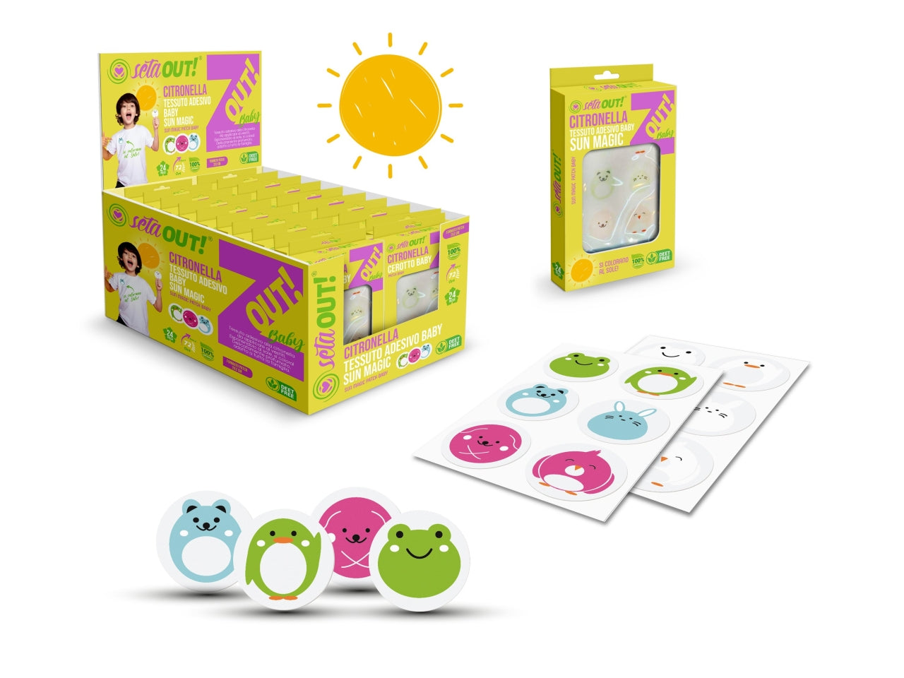 Tessuto adesivi uv set da 24 adesivi