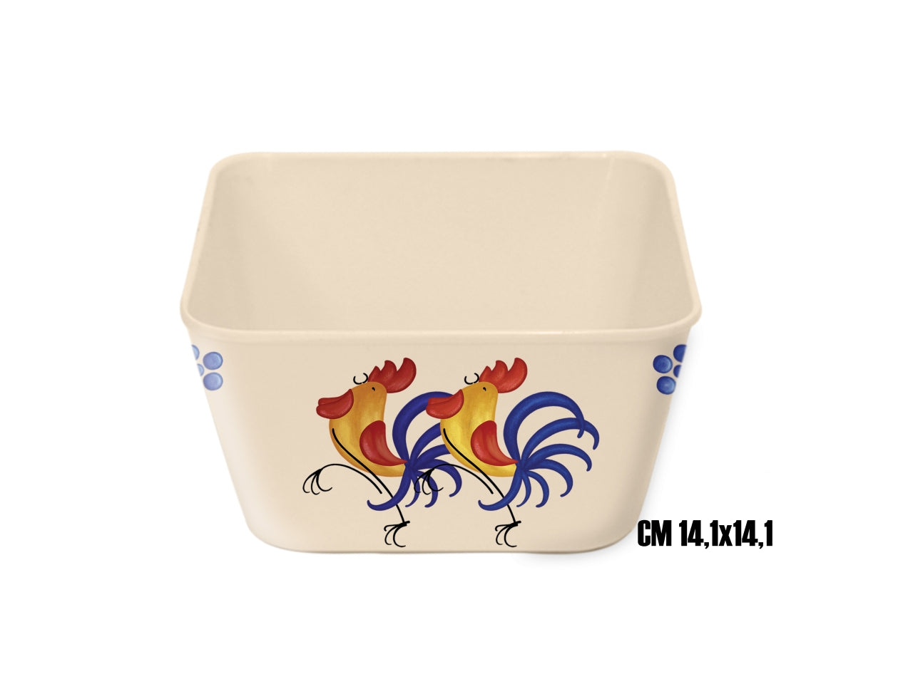 Cestino multiuso in melamina 14,1x14,1cm decoro Dolce Galli