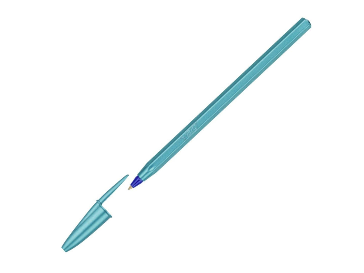 Bic Cristal Glacé penna sfera punta media inchiostro blu e nero con fusto turchese e rosa in confezione da 20 penne assortite