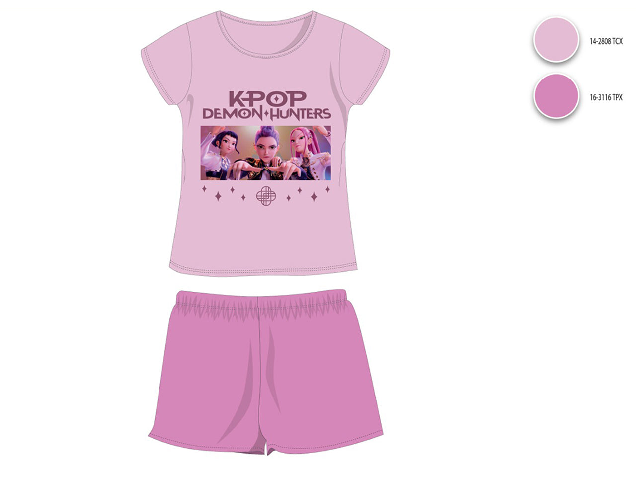 K-Pop set maglietta e pantaloncino, taglie dalla 4 alla 9/10anni