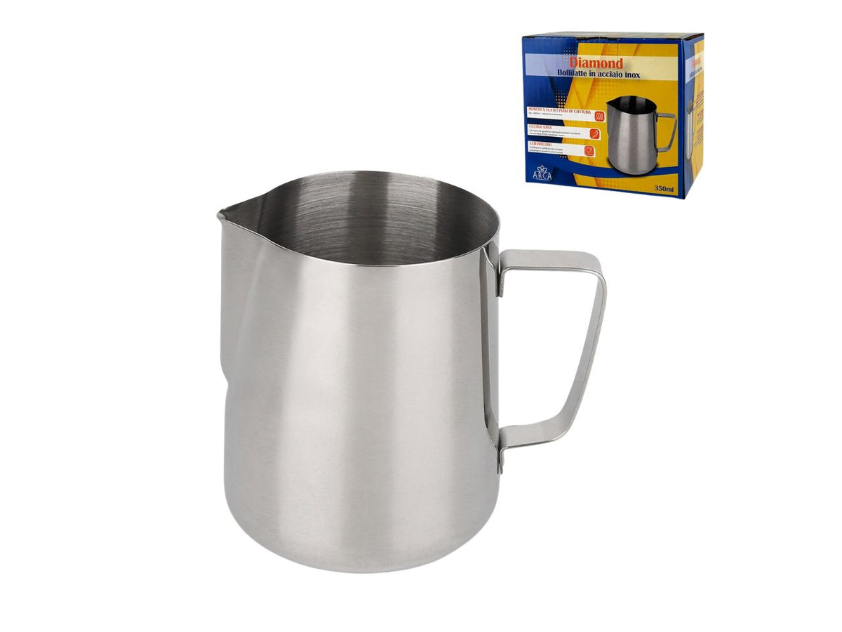 Lattiera Diamond in acciaio 350ml d.6,5xh.9cm