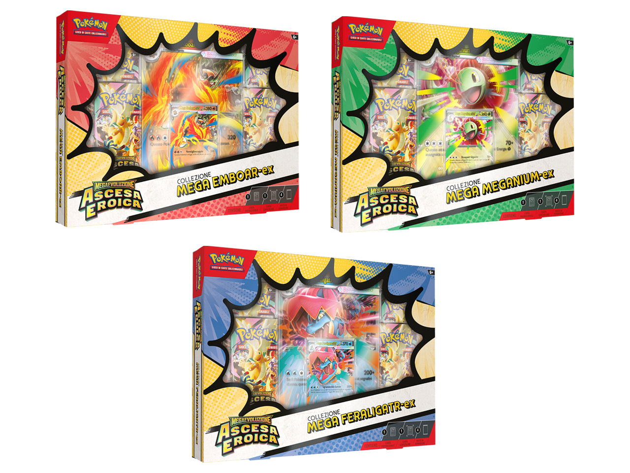 Pokemon M2.5 Col.Mega Emboar-EX, Mega Feraligatr-EX e Mega Mega.-Ex £
