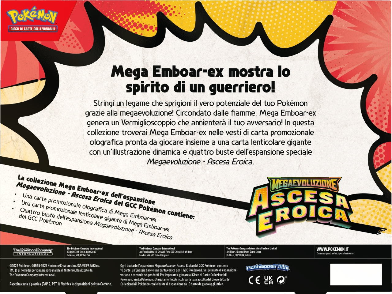 Pokemon M2.5 Col.Mega Emboar-EX, Mega Feraligatr-EX e Mega Mega.-Ex £