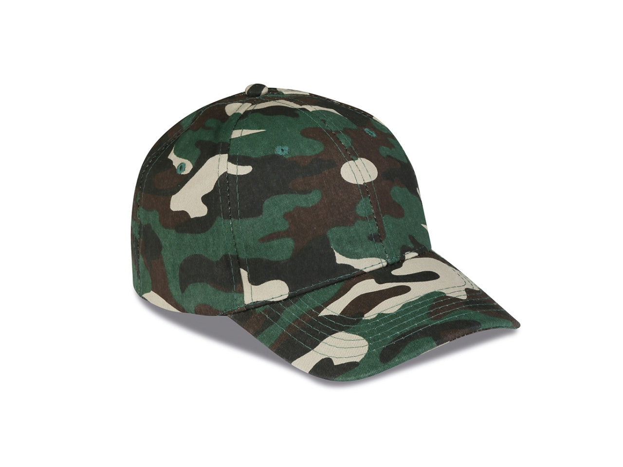 Cappellino con visiera a 6 pannelli in cotone mimetico
